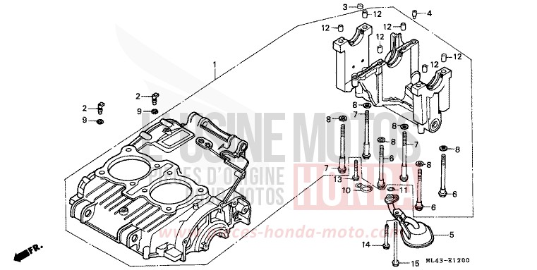 KURBELGEHAEUSE SATZ von CB1300 Super Bold'or ABS MONZA RED (R110) von 1988